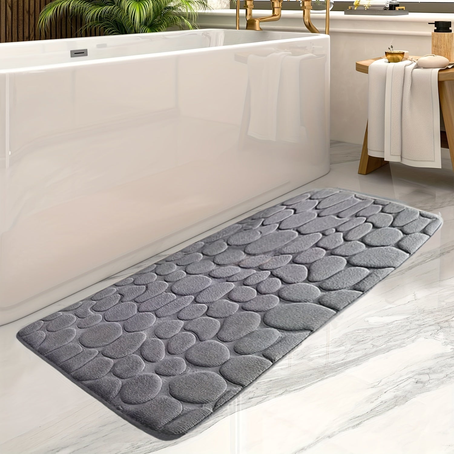 Tapis de bain LuxeEssence Large | Tapis anti-fatigue élégant et absorbant