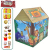 Tente de Jeu Safari Jungle - Maison de Jeu Thème Animaux avec Jouets de Pack Burger