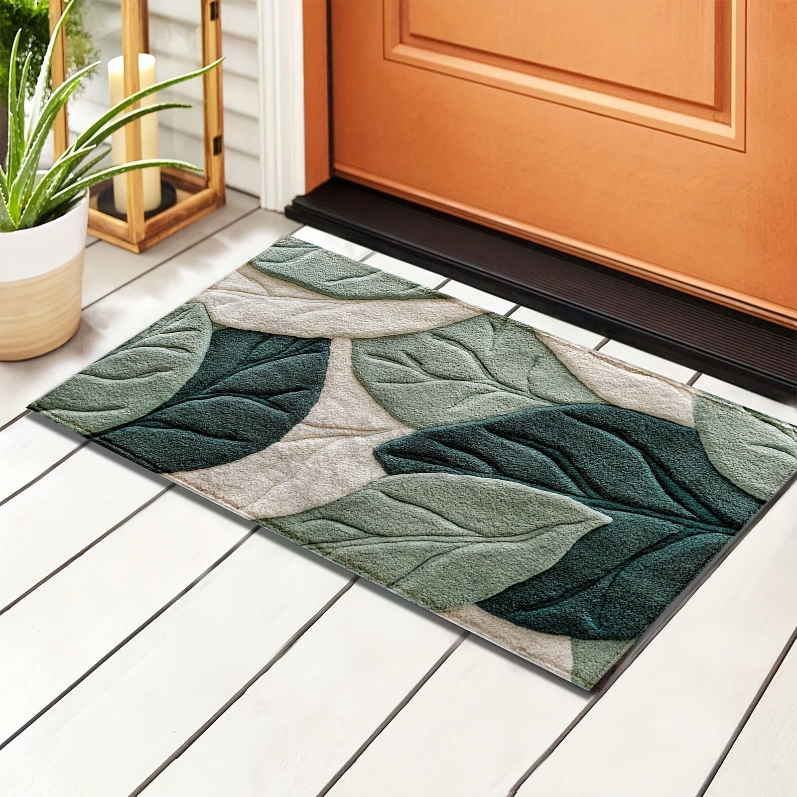 Tapis de Bain Feuilles – Absorbant, Douillet et Confortable pour la Salle de Bain
