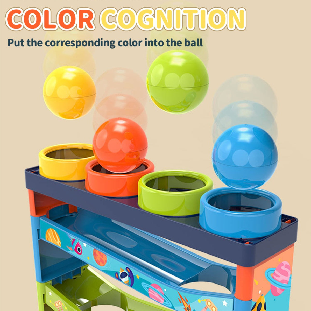 Système de Roulement de Boules Colorées – Jouet Éducatif pour Enfants