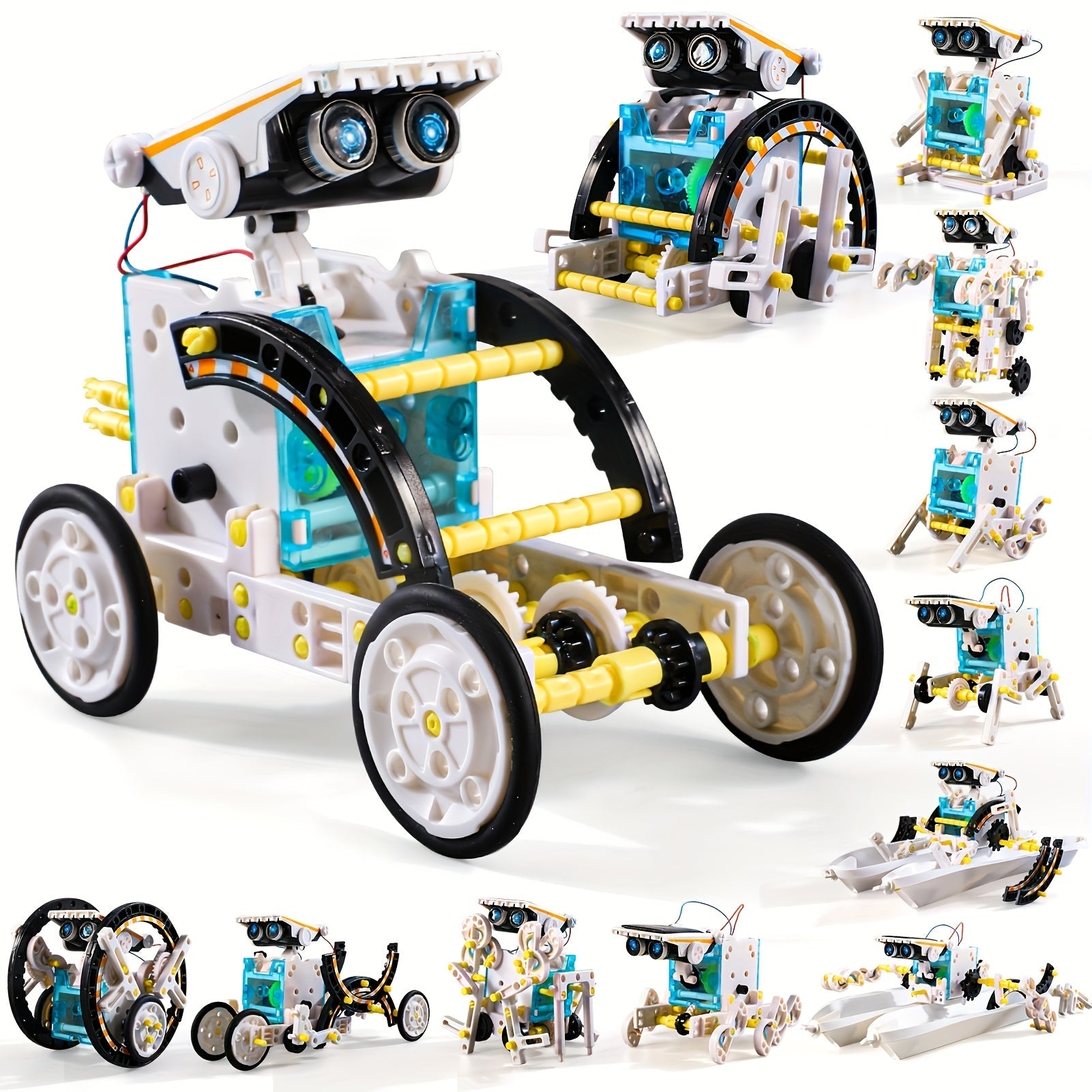 Solar Robo Builder - Jouet éducatif de construction 12-en-1 à énergie solaire