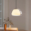 Lustre en Gelée Moderne – Abat-jour en Verre Blanc Élégant avec Longueur Suspendue Ajustable