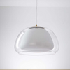 Lustre en Gelée Moderne – Abat-jour en Verre Blanc Élégant avec Longueur Suspendue Ajustable