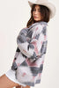 Veste en Jean Vintage Aztec avec Col – Doublée en Laine, Coupe Ample, Manches Longues pour un Style Streetwear Tendance