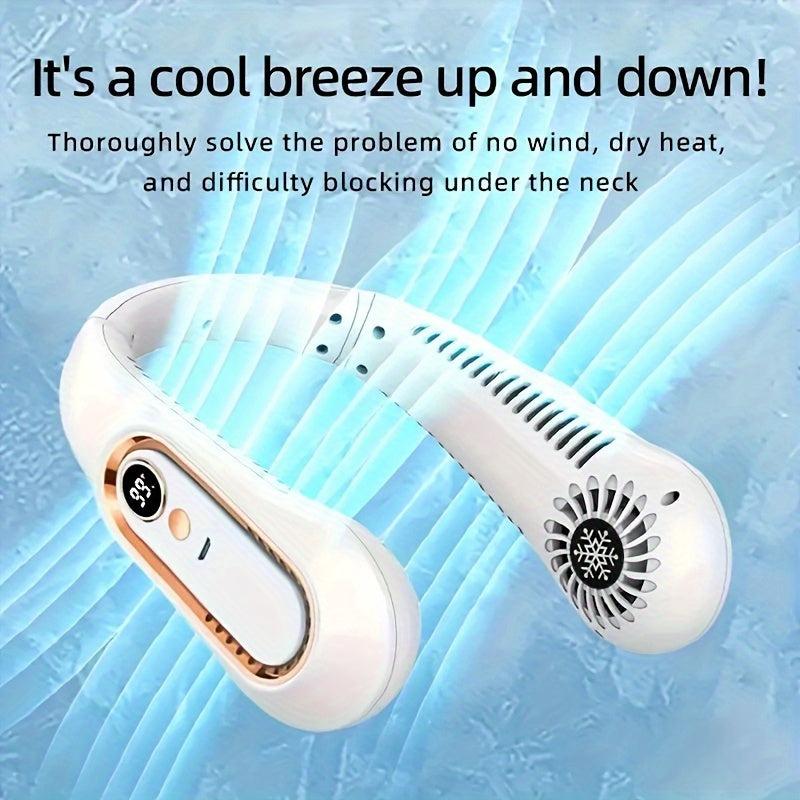 Ventilateur de Cou Rechargeable USB pour un Refroidissement Puissant et Silencieux – Parfait pour une Utilisation Intérieure et Extérieure
