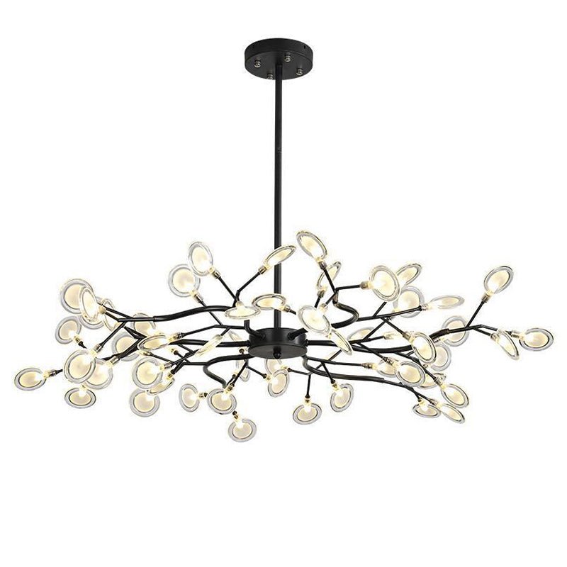 Simplicité Lustre à Lucioles Ramifié | Lustre LED Moderne en Acrylique Lucioles Douille G9 110V/220V Dia 78cm/85cm/115cm Design Intemporel Éclairage Plafond