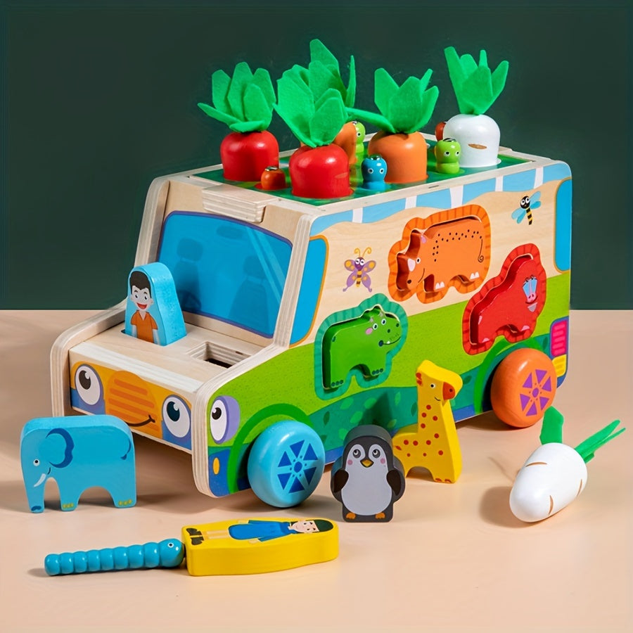 Véhicule de Jeu Éducatif de Ferme - Animaux et Légumes en Action