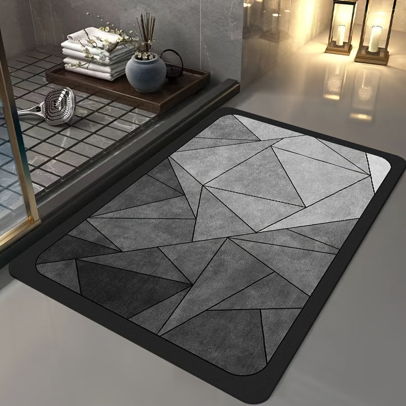 Tapis de Bain Géométrique Luxe - Pour Salles de Bains Élégantes