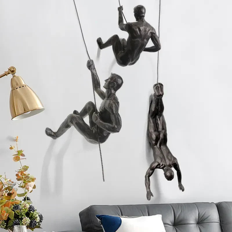 ElevéArt Luxe Ensemble de Décoration Murale | Homme Grimpant Créatif pour des Accents Intérieurs Uniques