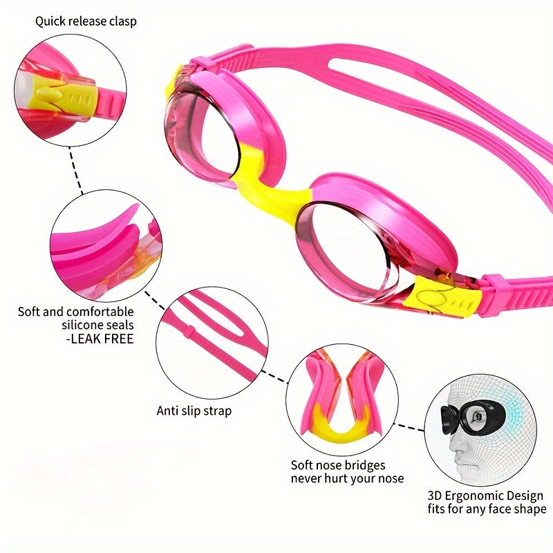 AquaKids Lunettes de Natation - Lunettes Confortables et Étanches pour Enfants