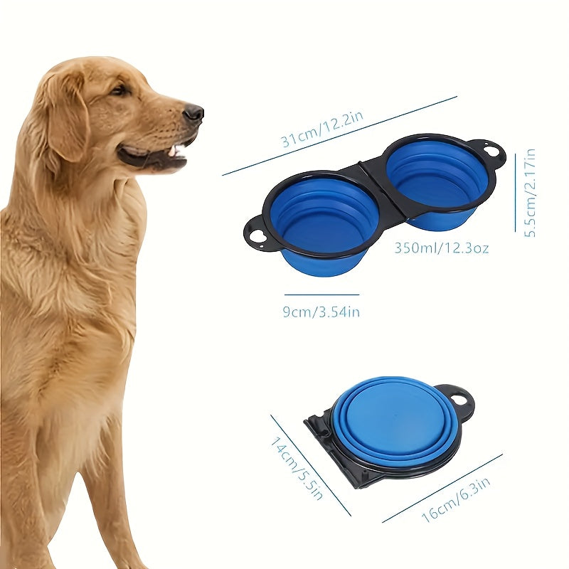 Bols pour Chiens Doubles Pliables – Pratiques et Portables pour Voyager et Marcher