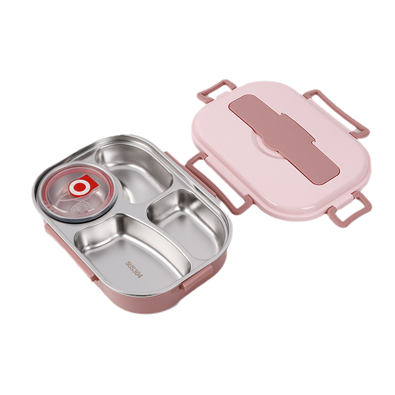 Boîte à lunch en acier inoxydable avec 4 compartiments | Boîte à lunch en acier inoxydable avec 4 compartiments