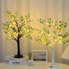 Arbre LED de Noël aux Feuilles Vertes – Lumière Festive Blanche Chaude Alimentée par Piles