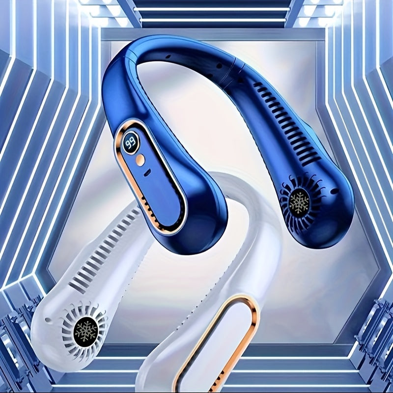 Ventilateur de Cou Rechargeable USB pour un Refroidissement Puissant et Silencieux – Parfait pour une Utilisation Intérieure et Extérieure