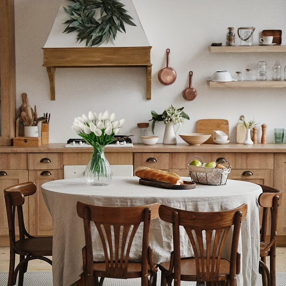 Ensemble de 10 Tulipes Blanches Artificielles – Parfait pour les Mariages, la Photographie et la Décoration Intérieure