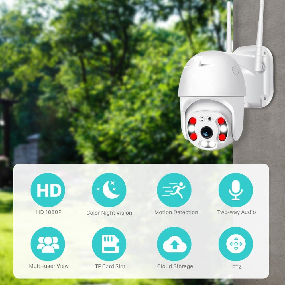 Caméra de surveillance extérieure sans fil avec WiFi – SecureView 360