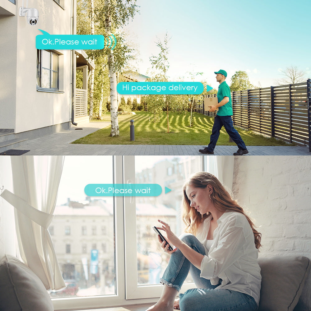 Caméra de surveillance extérieure sans fil avec WiFi – SecureView 360
