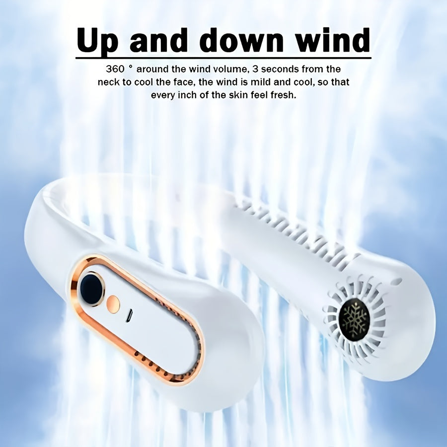 Ventilateur de Cou Rechargeable USB pour un Refroidissement Puissant et Silencieux – Parfait pour une Utilisation Intérieure et Extérieure