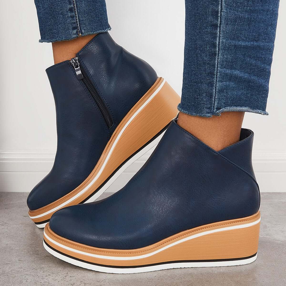 Bottines Tendances pour Femmes avec Fermeture Éclair et Talon - Alessia