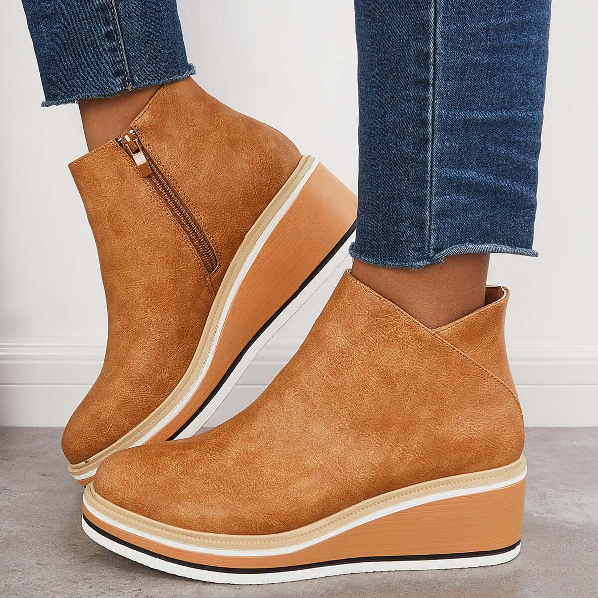 Bottines Tendances pour Femmes avec Fermeture Éclair et Talon - Alessia