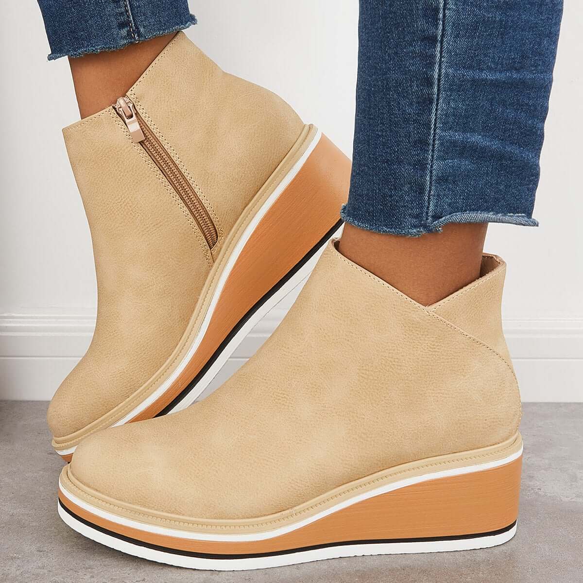 Bottines Tendances pour Femmes avec Fermeture Éclair et Talon - Alessia