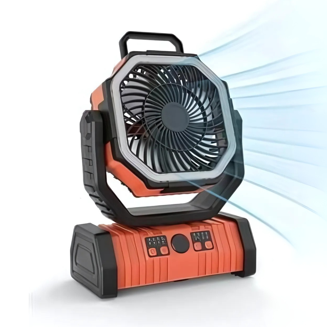 Ventilateur de Camping - 3-en-1 - LED - Sans Fil