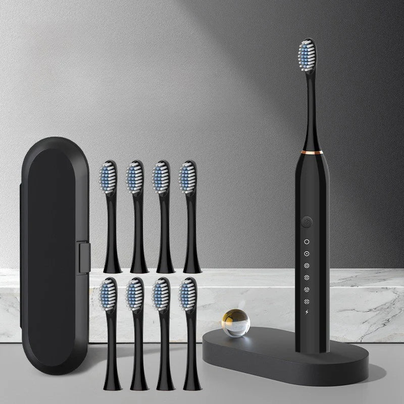 Brosse à dents sonique rechargeable | Silencieuse & Puissante | 8 Têtes de brosse | USB