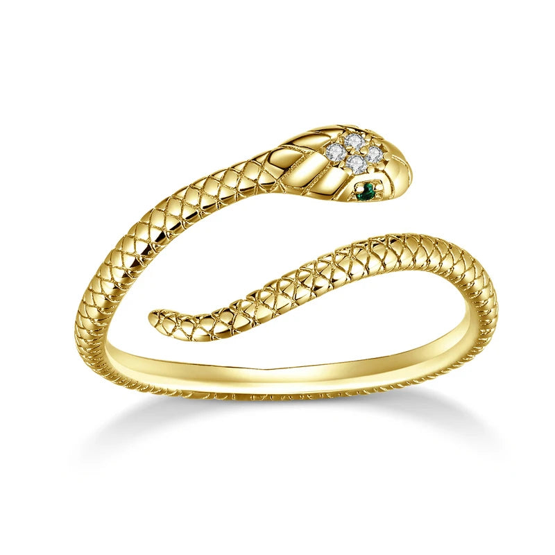 Bague en reptile en platine argenté