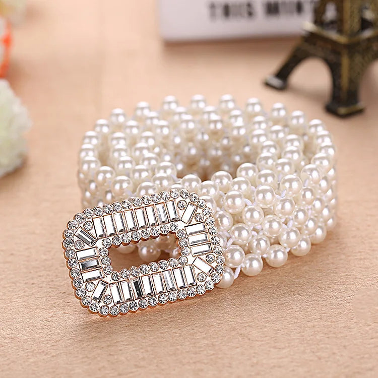 Accessoires de taille luxueux avec perles pour femmes