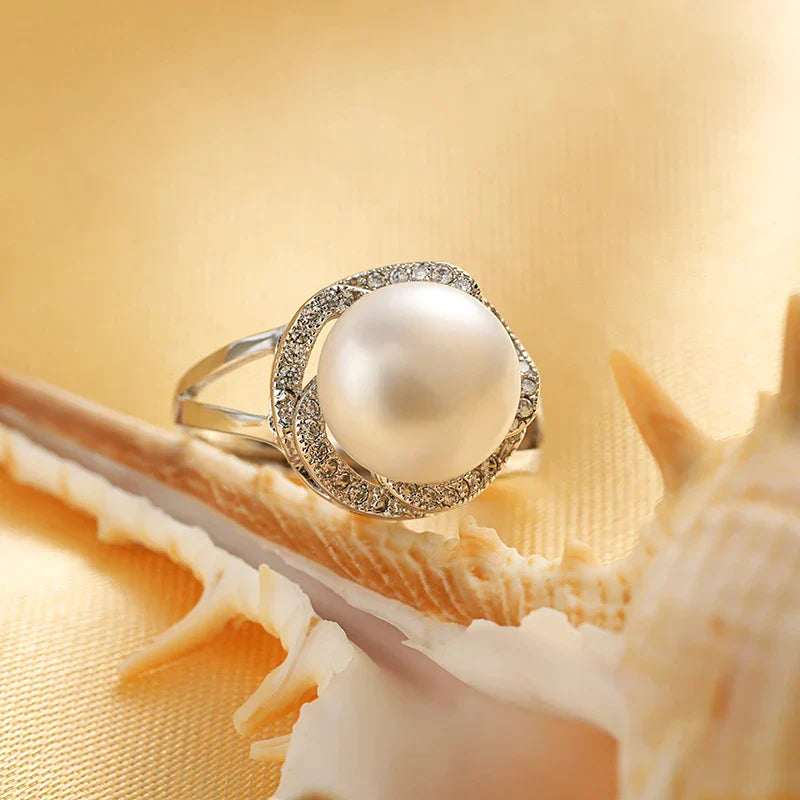 Bague ajustable en perles grandes
