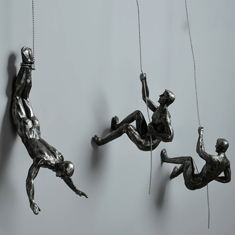 ElevéArt Luxe Ensemble de Décoration Murale | Homme Grimpant Créatif pour des Accents Intérieurs Uniques