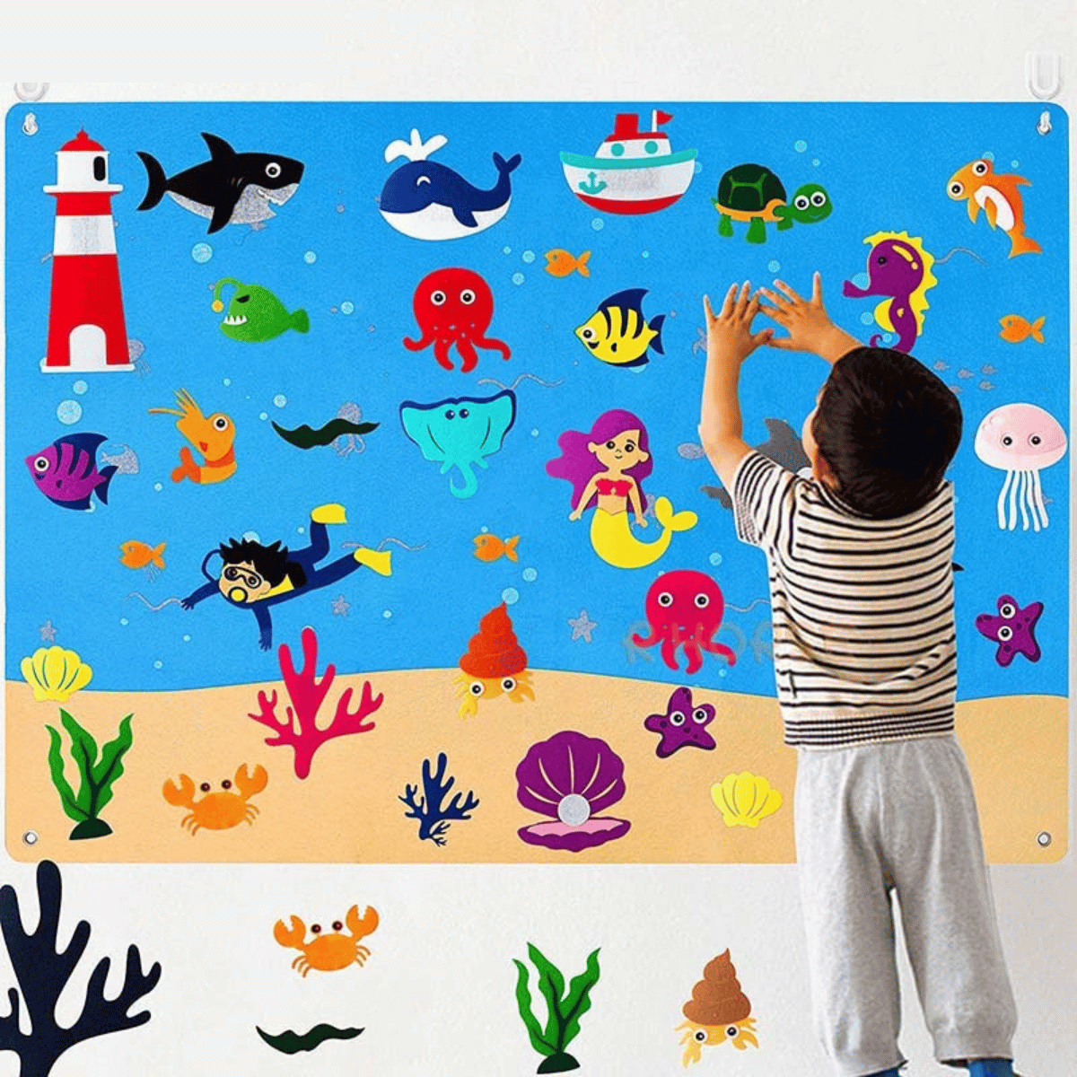 Tapis de jeu en feutre pour tout-petits - AventureFeutre