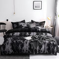 Marbre Noir Luxe | Ensemble de Housses de Couette 3 pièces