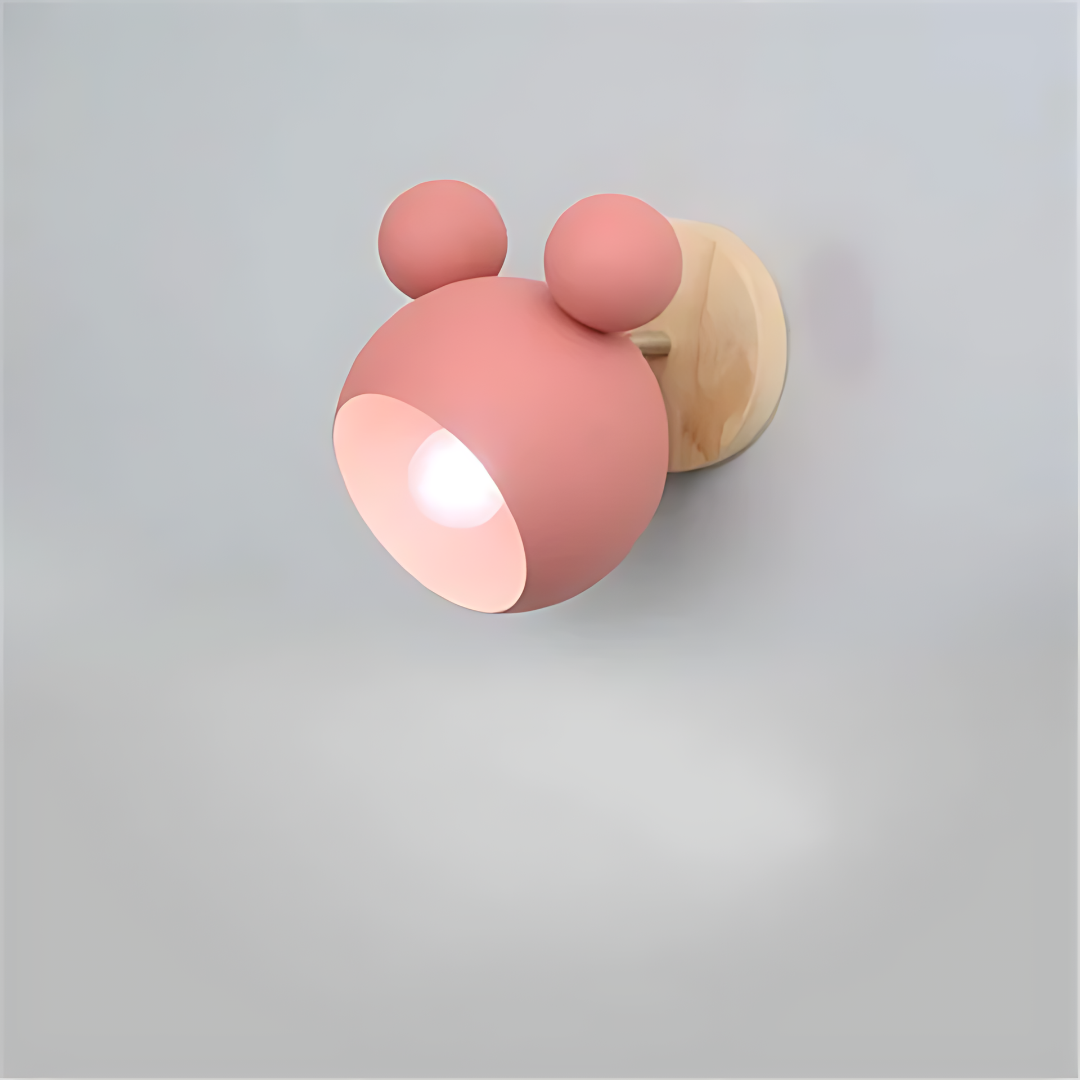 Applique murale LumiMickey Nordic | Adorable applique LED en forme de Mickey pour une chambre d'enfant et une salle de jeux douillettes.