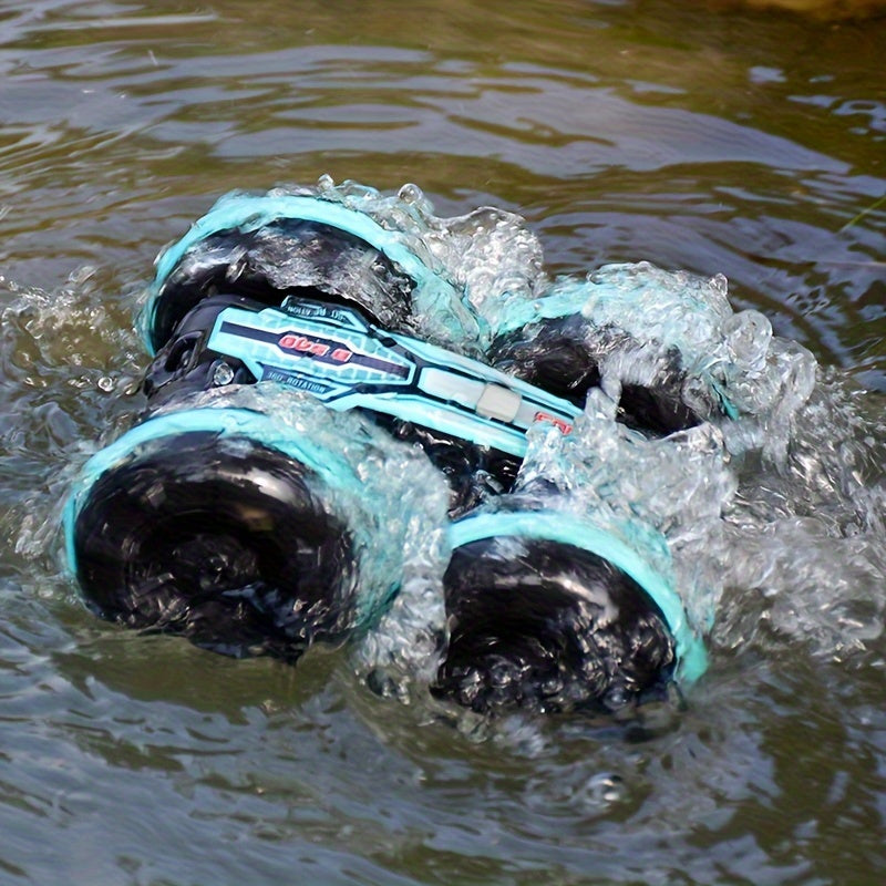 Voiture RC Amphibie Stunt - Rapide, Robuste et Étanche pour Aventures