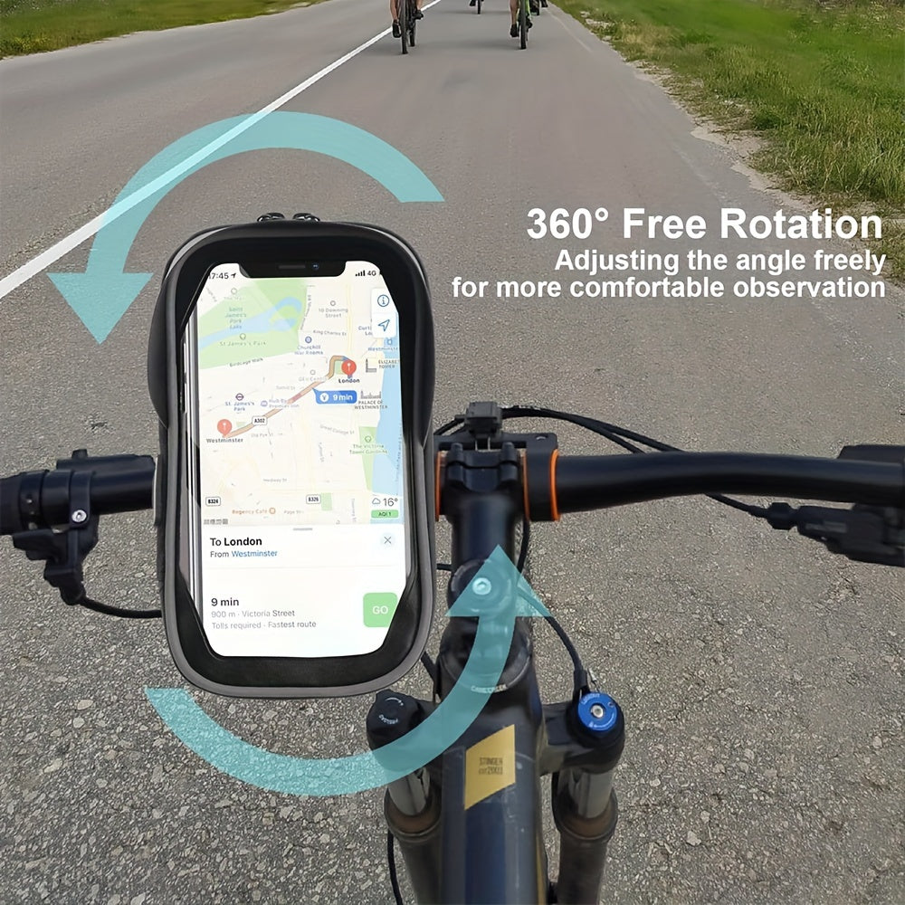 Support de Téléphone Étanche pour Vélo et Moto – Sac de Guidon avec Option de Rotation à 360°