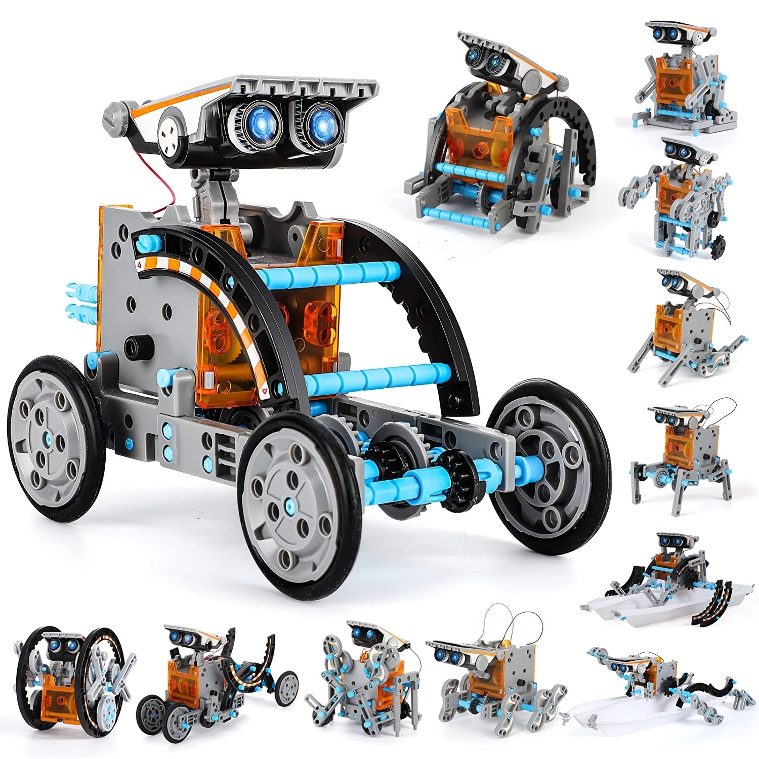 Solar Robo Builder - Jouet éducatif de construction 12-en-1 à énergie solaire