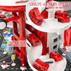AdventurePlay Avion & Camions de Pompiers Ensemble de Jeu - Piste de Course et Garage pour Enfants