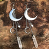 Boucles d'oreilles en cristal naturel lune-étoiles – Elara