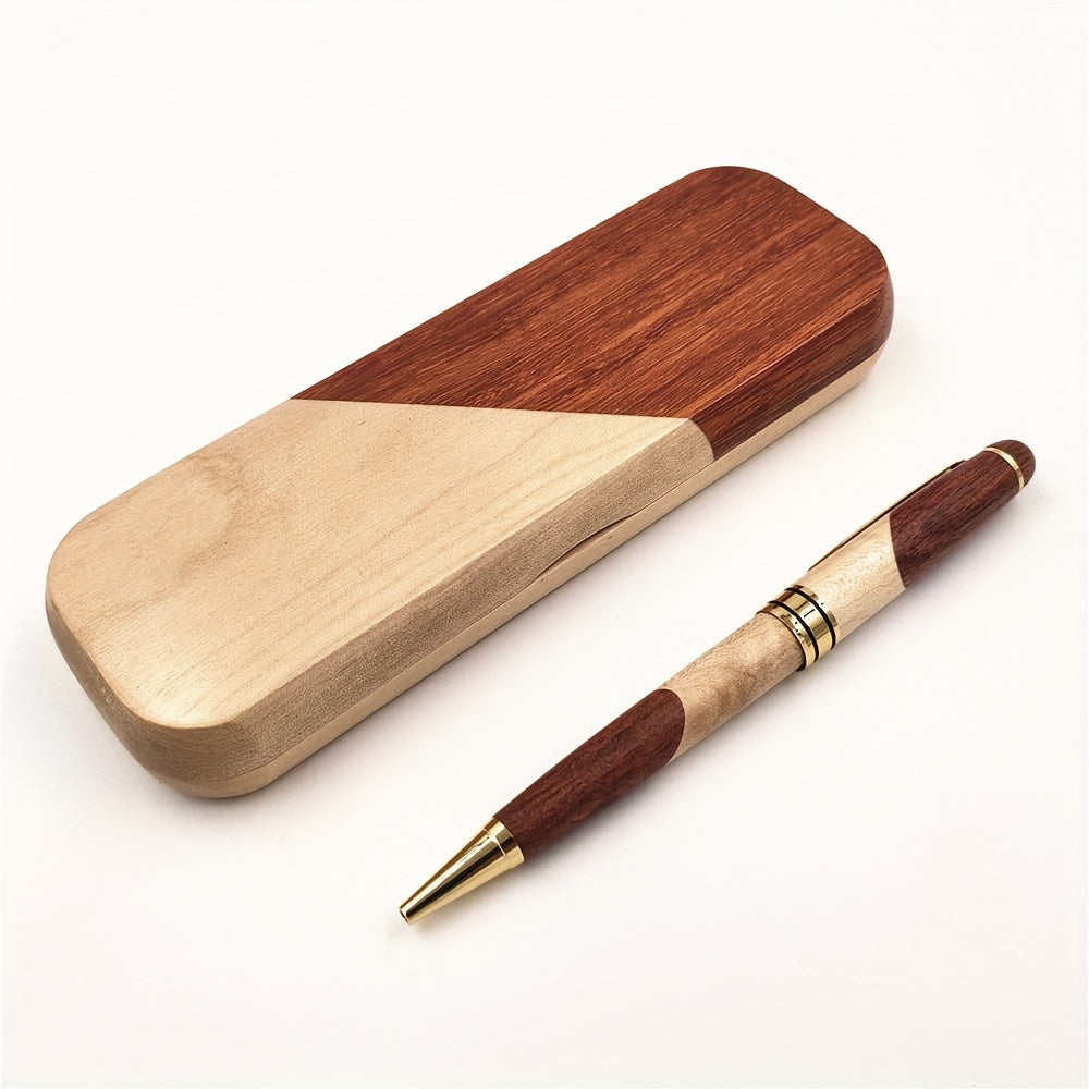 Boîte à stylos en bois premium avec stylo à bille de luxe – Professionnelle et élégante