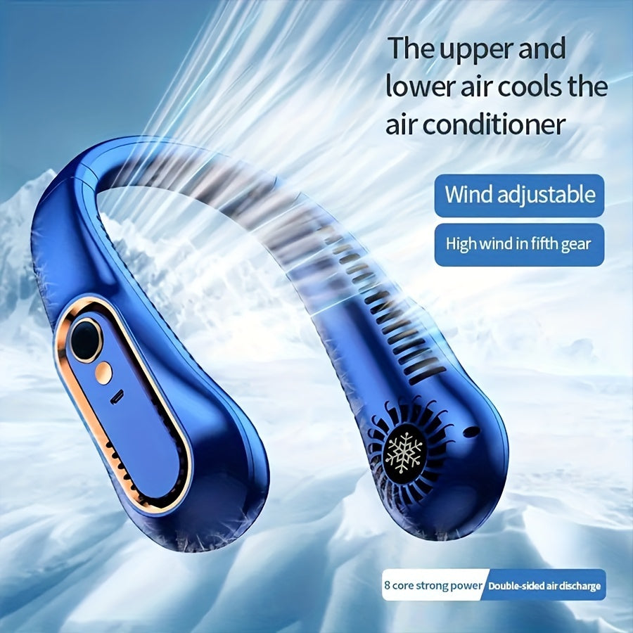 Ventilateur de Cou Rechargeable USB pour un Refroidissement Puissant et Silencieux – Parfait pour une Utilisation Intérieure et Extérieure