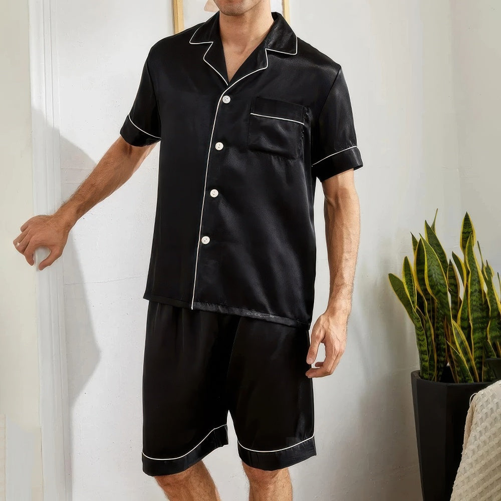 Tivano | Ensemble de Pyjama Court pour Homme | Chemise à Manches Courtes & Short | Ensemble d'Été Respirant