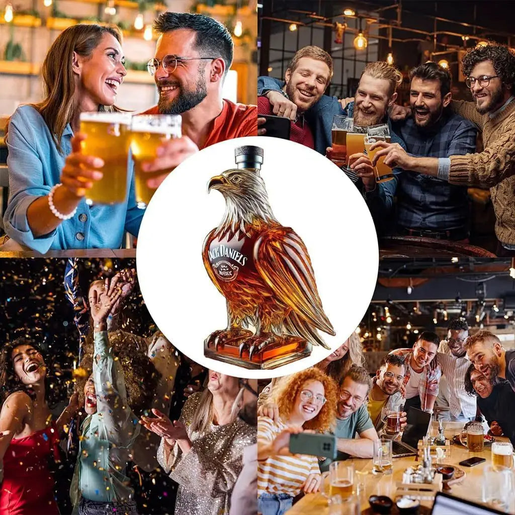 Bouteille en Verre à Whisky en Forme d'Aigle – Carafe à Vin en Borosilicate pour un Décor de Bar Étonnant et un Cadeau Unique