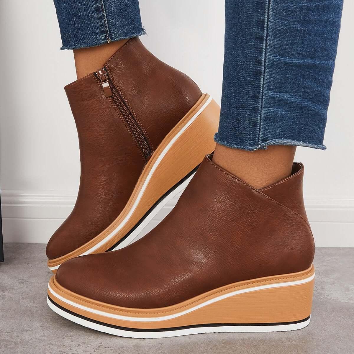 Bottines Tendances pour Femmes avec Fermeture Éclair et Talon - Alessia