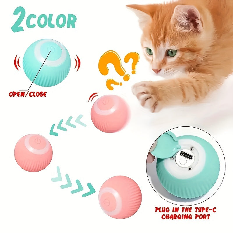 Balle interactive intelligente pour chats - Jouet roulant automatique pour un plaisir interactif