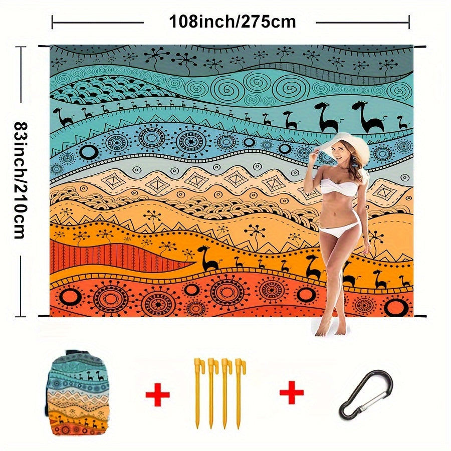TropiComfort Tapis de Plage Oversized – Spacieux, Durable et Résistant au Sable