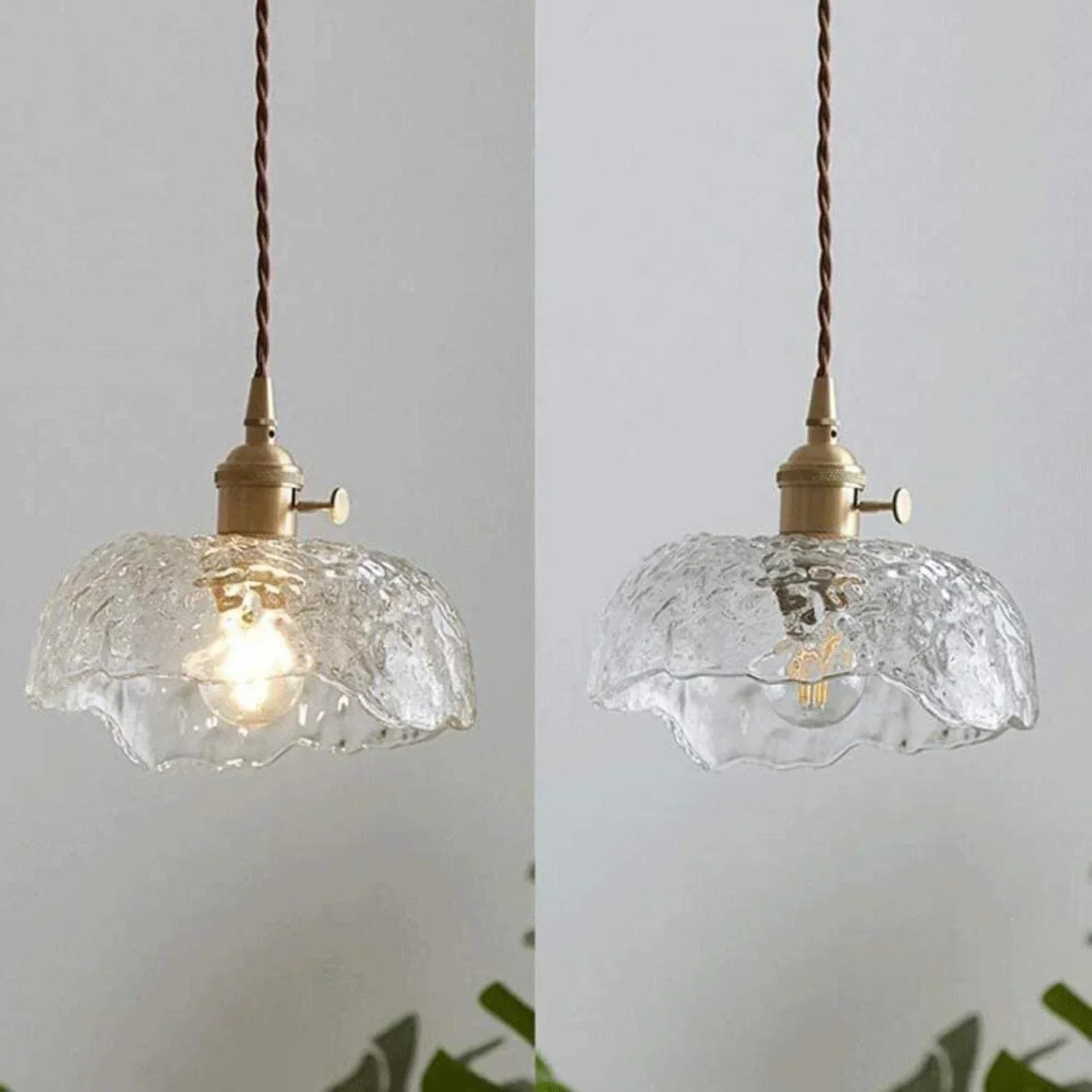 Suspension en Verre Élégante – Lampe Suspendue en Laiton et Verre Moderne