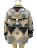 Veste en Jean Vintage Aztec avec Col – Doublée en Laine, Coupe Ample, Manches Longues pour un Style Streetwear Tendance