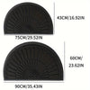 Tapis de Porte en Caoutchouc Durable - Design Demi-Rond pour Intérieur et Extérieur