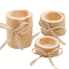 Bougeoir en Bois avec Corde en Jute – Décoration Rustique pour la Maison et le Jardin
